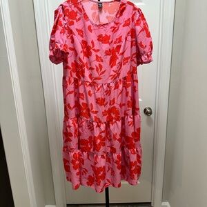 Floral Pink and Red Women’s Dress